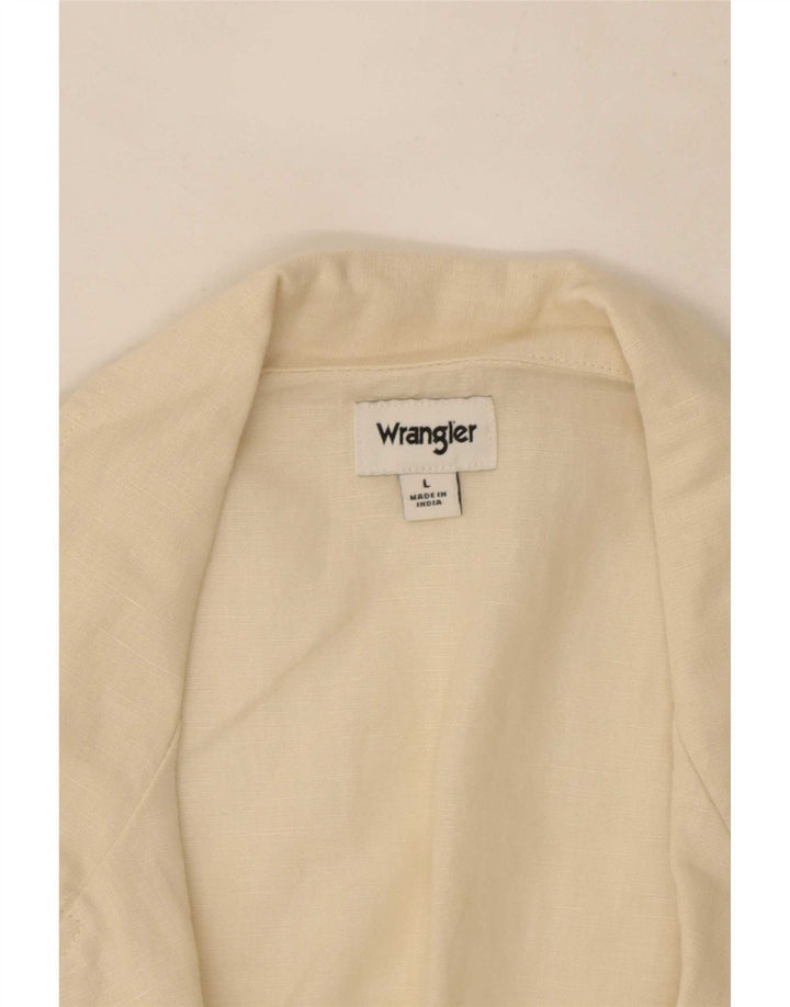 Damska koszula oversize z krótkim rękawem Wrangler UK 16, duża w kolorze złamanej bieli