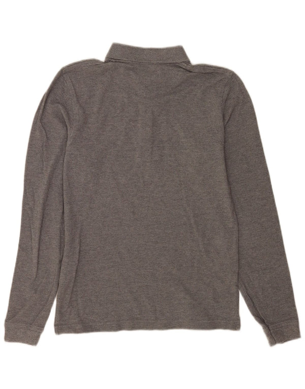 Męska koszulka polo z długim rękawem Lyle & Scott, mała, szara, bawełniana