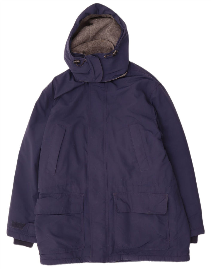 Męska kurtka parka Lands End z kapturem i regularnym krojem, UK 38/40, średni granat