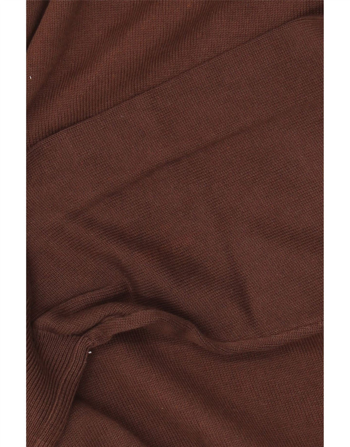 Męski sweter Zara z dekoltem w kształcie litery V, XL, brązowy, bawełniany