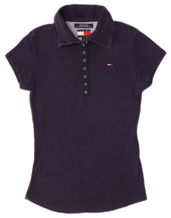 Damska koszulka polo Tommy Hilfiger UK 12, średnia, granatowa, bawełniana