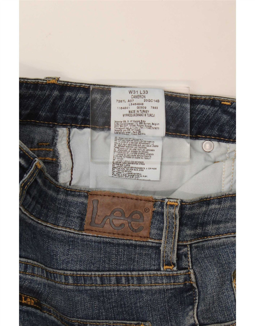 Damskie jeansy Lee Cameron Straight W31 L29 Niebieskie bawełniane