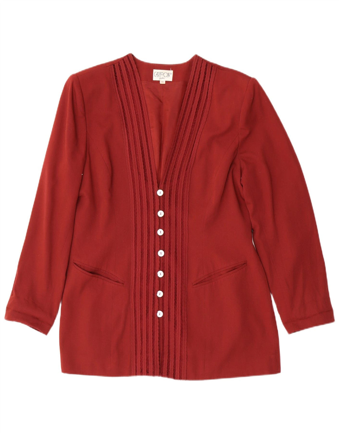 Damska marynarka CARTOON zapinana na 7 guzików IT 42 Średnia czerwona wiskoza