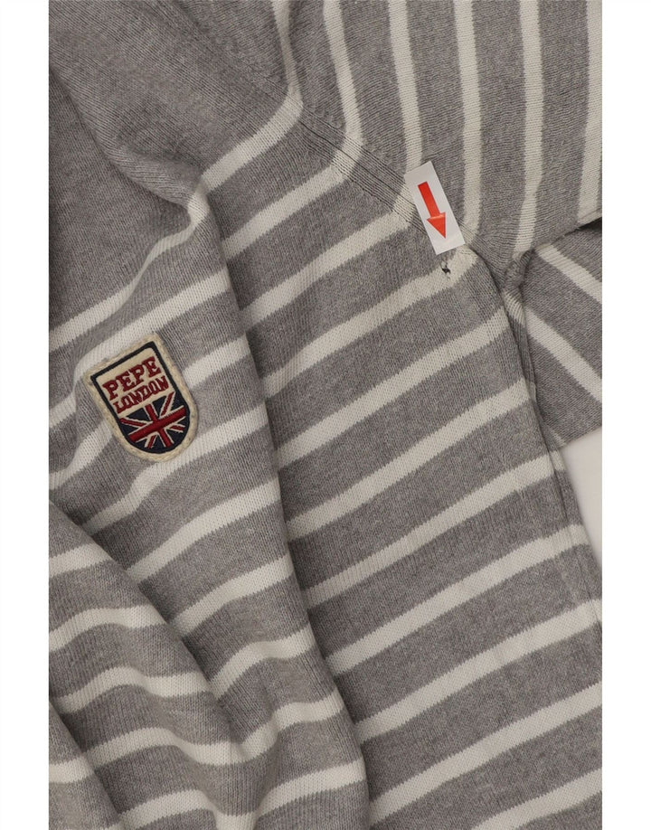 Męski sweter z okrągłym dekoltem PEPE Jeans, małe szare paski