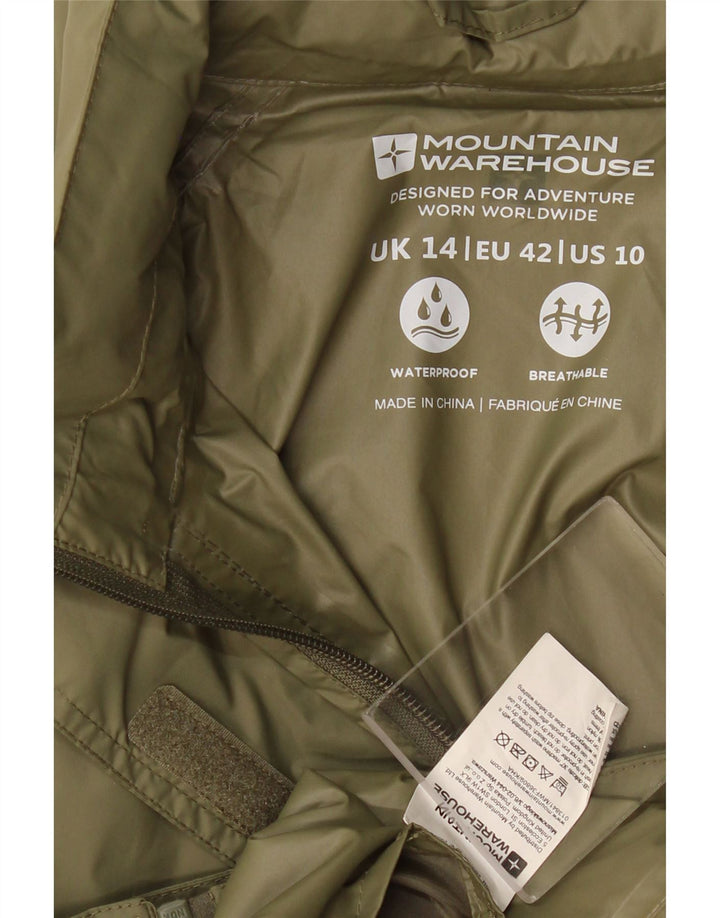 Damska kurtka przeciwdeszczowa Mountain Warehouse UK 14, duża, nylon w kolorze khaki
