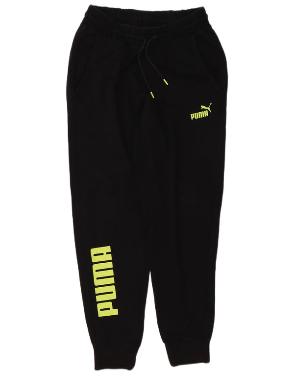 Puma Mens Graphic Tracksuit Trousers Joggers Large Black Cotton