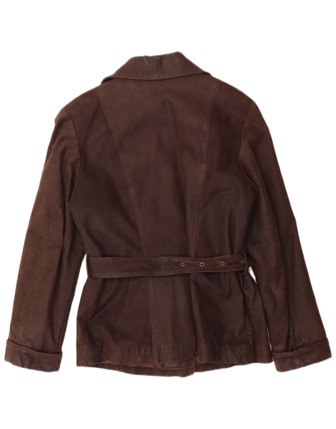 VINTAGE Womens Leather Jacket UK 14 Large  Brown Leather Classic