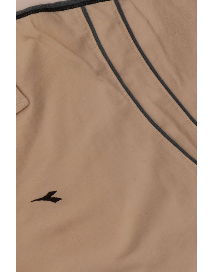 Męska koszulka polo DIADORA, duża, beżowa, bawełniana z blokami kolorów