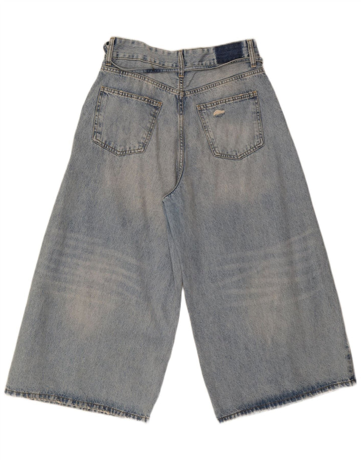 Damskie dżinsy Capri z szeroką nogawką Zara EU 40 Medium W30 L21 Niebieska bawełna