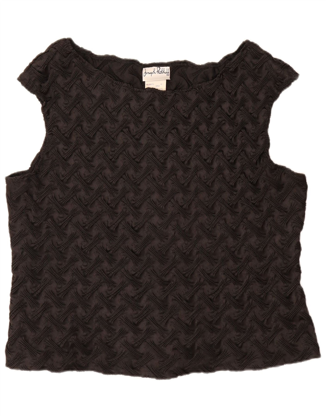 Damska bluzka bez rękawów JOSEPH RIBKOFF UK 18 XL, czarny poliester