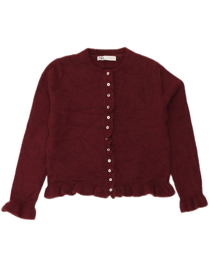 Damski sweter typu Crop Oversize Zara, UK 10, mały, bordowy poliester