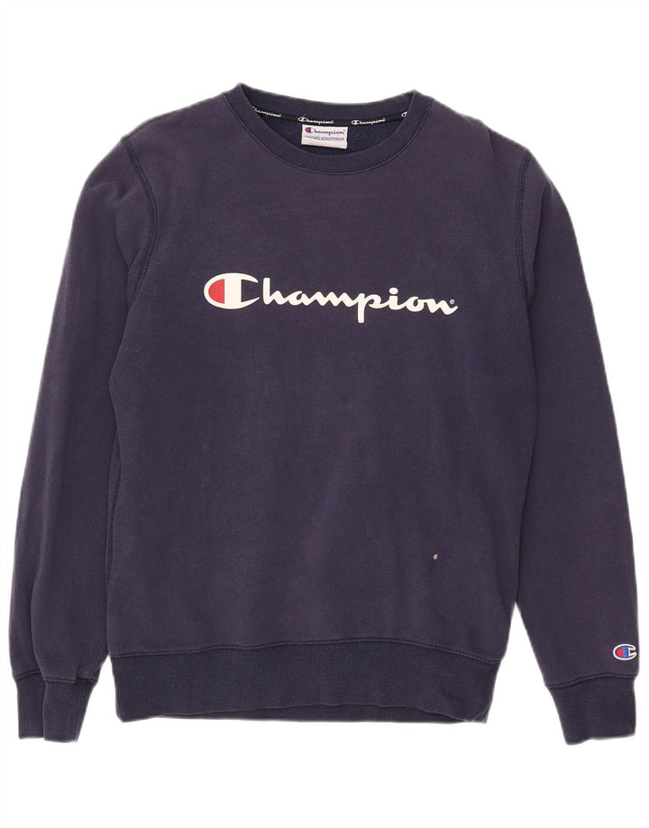 Męska bluza z grafiką Champion, mała, granatowa, bawełniana
