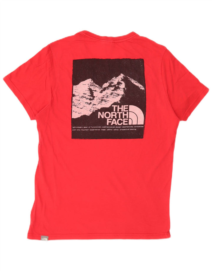 Męski T-shirt z grafiką The North Face, mały, czerwony, bawełniany