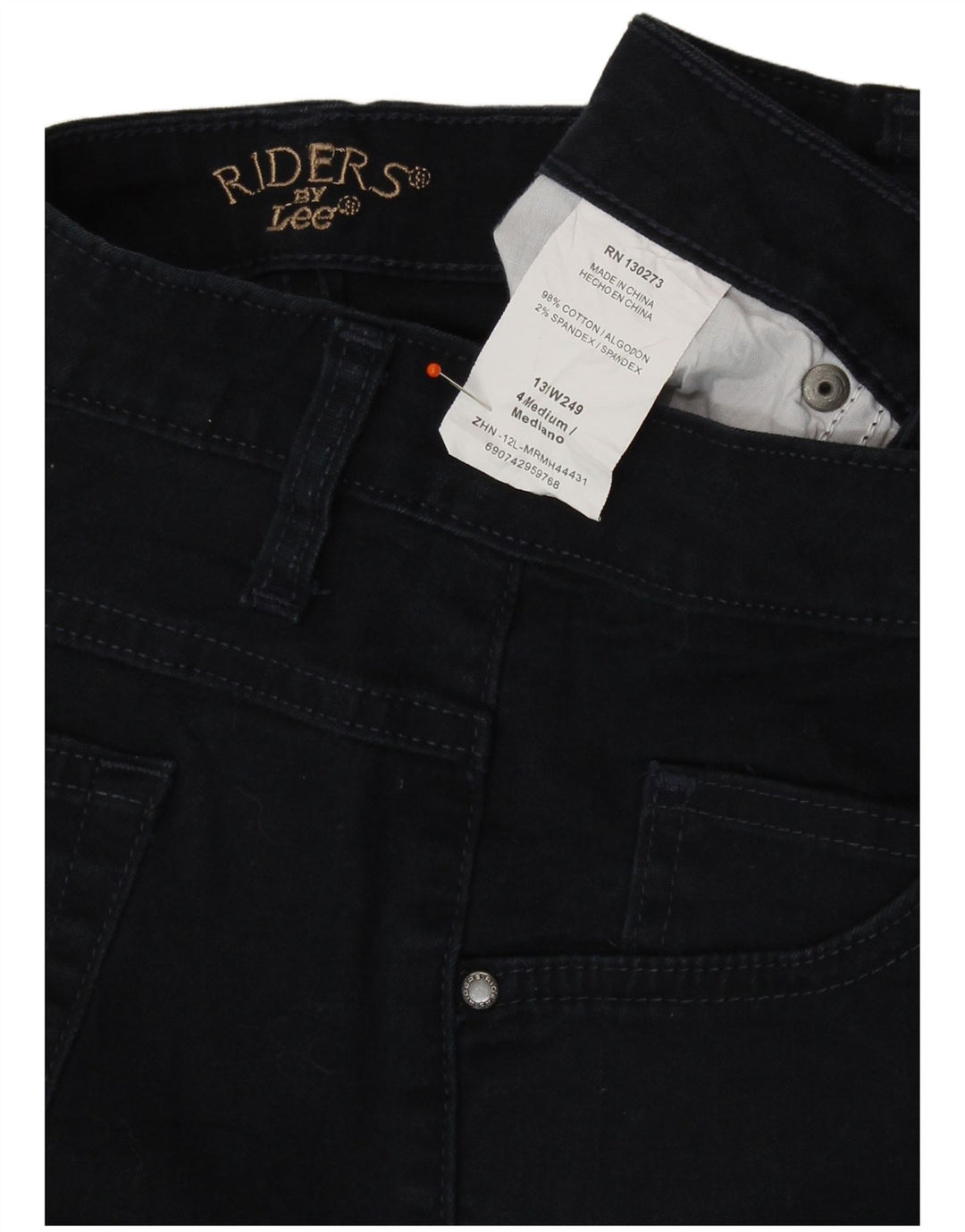 Jeansy damskie LEE Riders Capri US 4 Small W27 L18 Granatowa bawełna