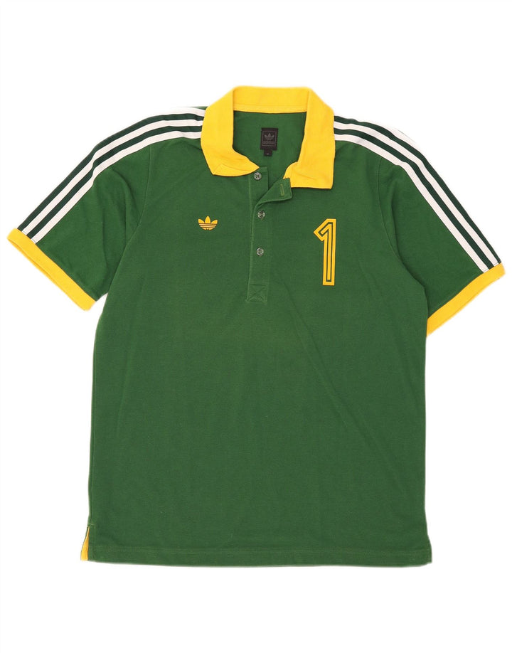 Męska koszulka polo do rugby Adidas Graphic, średnia zieleń