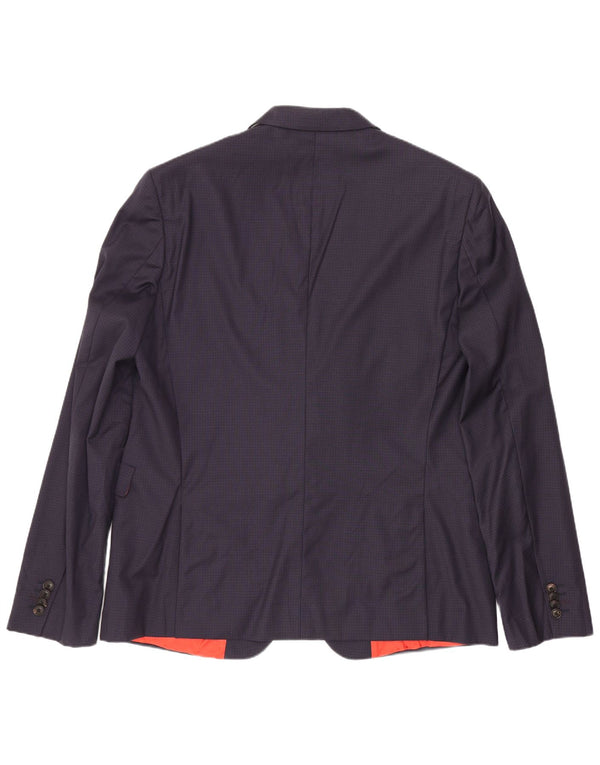 Męska marynarka Paul Smith zapinana na 2 guziki IT 44 XS, wełniana w granatową kratkę