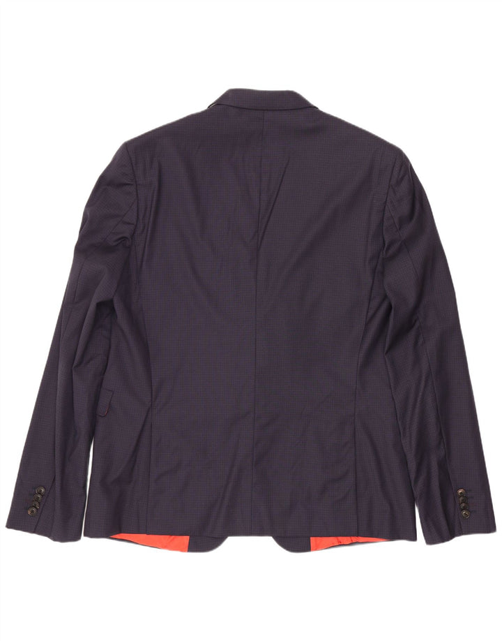 Męska marynarka Paul Smith zapinana na 2 guziki IT 44 XS, wełniana w granatową kratkę