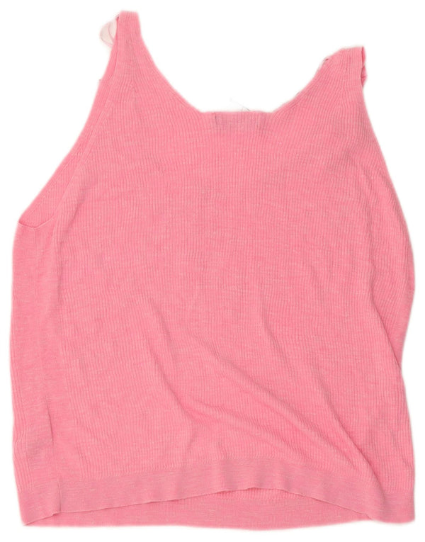 Marks & Spencer Damska krótka kamizelka UK 18 XL, różowa, akrylowa