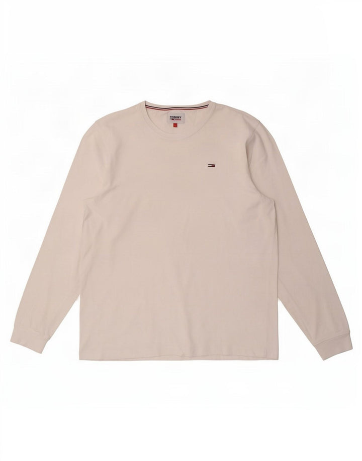 Męski top z długim rękawem Tommy Hilfiger, duży, biały