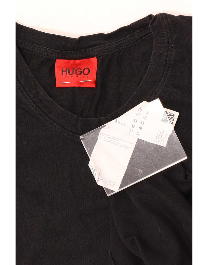 T-shirt męski Hugo Boss, średni czarny, bawełniany