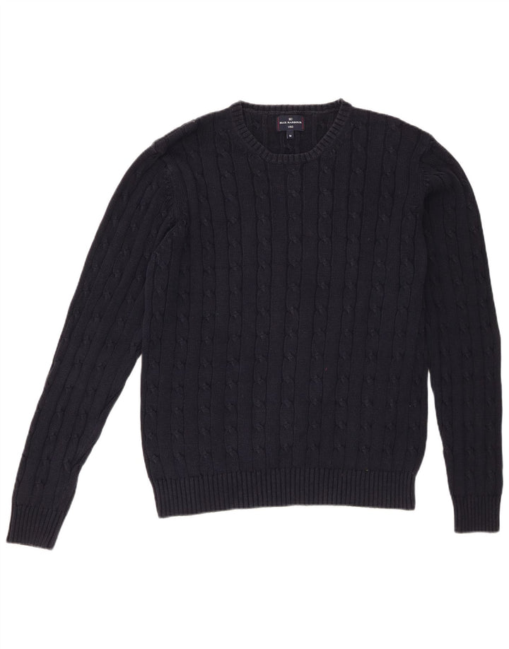 Marks & Spencer Męski sweter z okrągłym dekoltem w kolorze niebieskim, średni granatowy