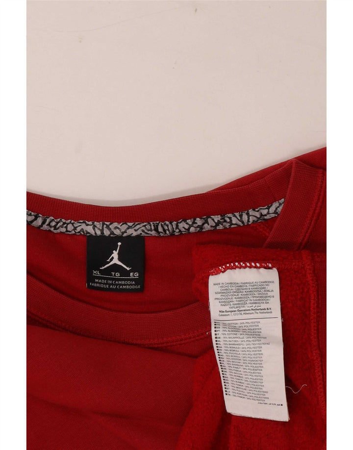 Męski sweter z grafiką Jordan XL, czerwony, bawełniany