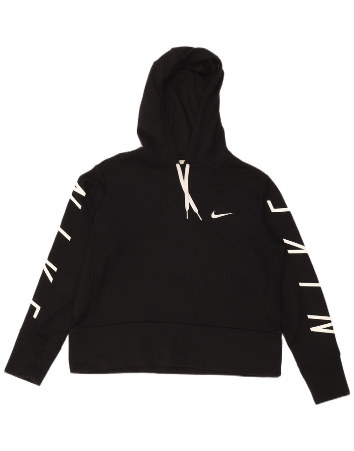 Damska bluza z kapturem NIKE Crop Graphic UK 14, średni czarny poliester