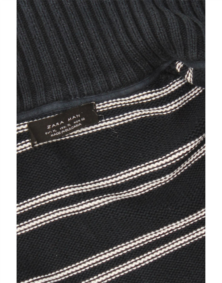 Męski sweter Zara XL w granatowe paski