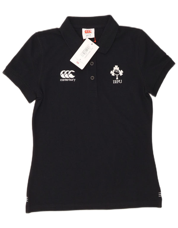 Damska koszulka polo Canterbury IRFU Graphic UK 10, mała, czarna, poliester