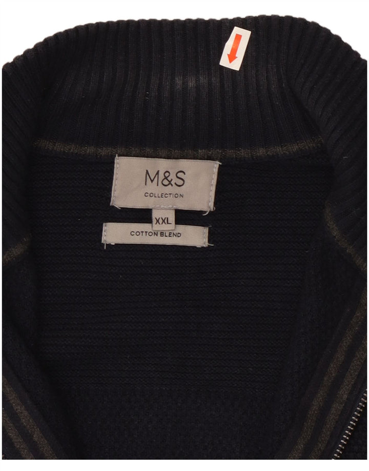Marks & Spencer Męski sweter kardigan 2XL Granatowy, bawełniany
