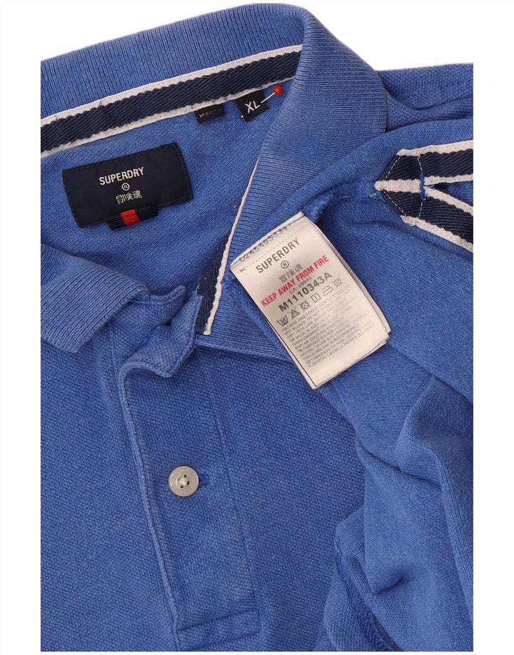 Męska koszulka polo Superdry XL, niebieska, bawełniana