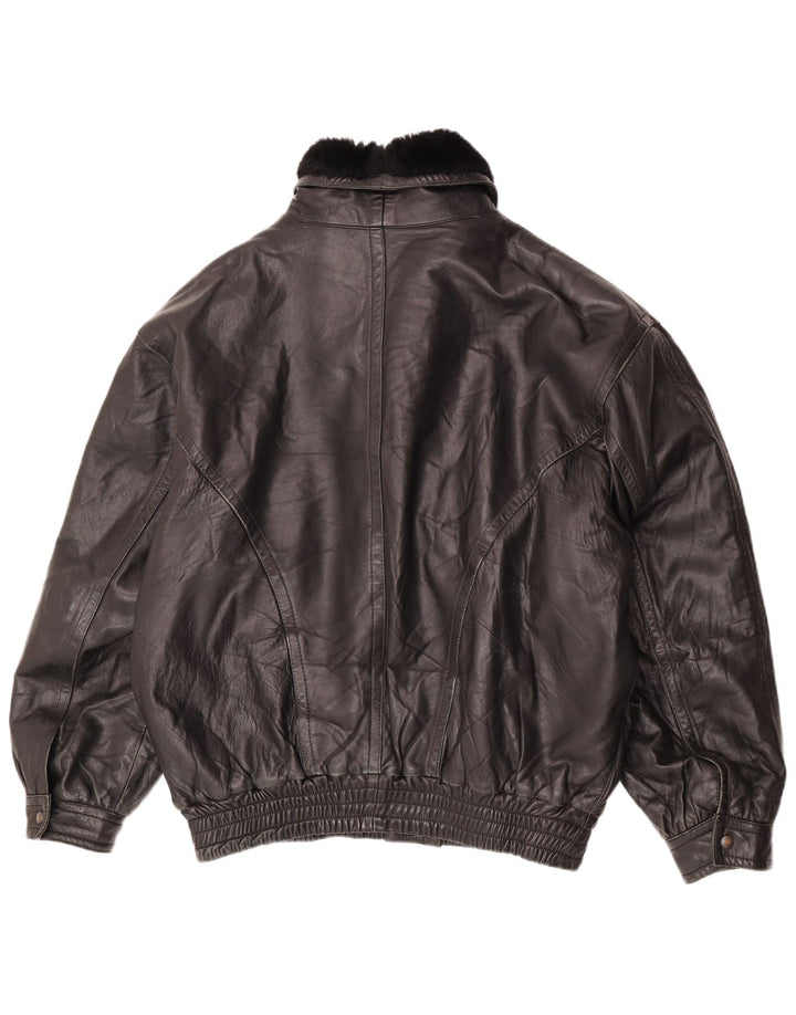 Vintage męska skórzana kurtka UK 42 XL czarna skóra