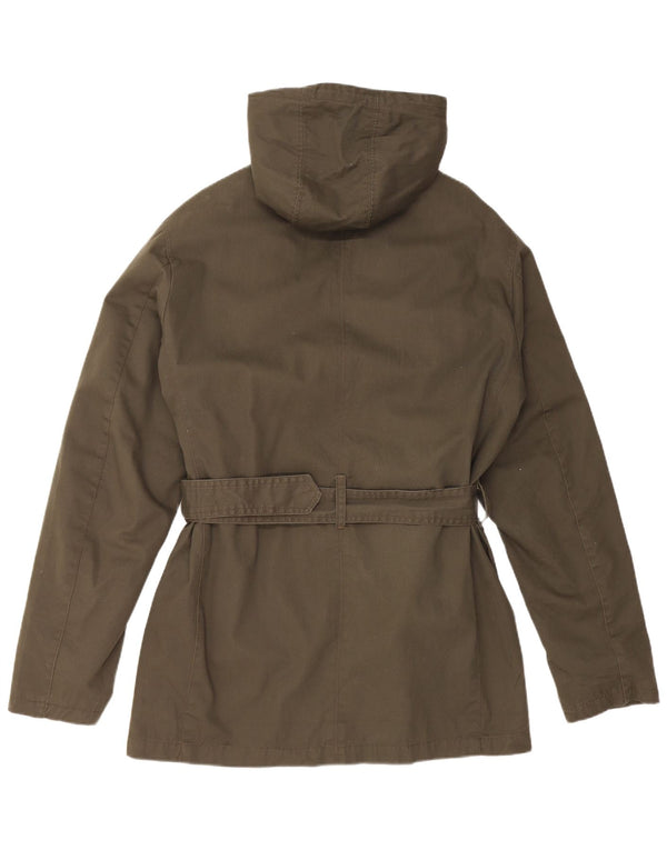 Męska kurtka parka z kapturem VINTAGE UK 40, duża, bawełniana khaki