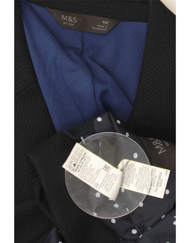 Marks & Spencer Męska marynarka zapinana na 2 guziki UK 48 2XL Granatowy poliester