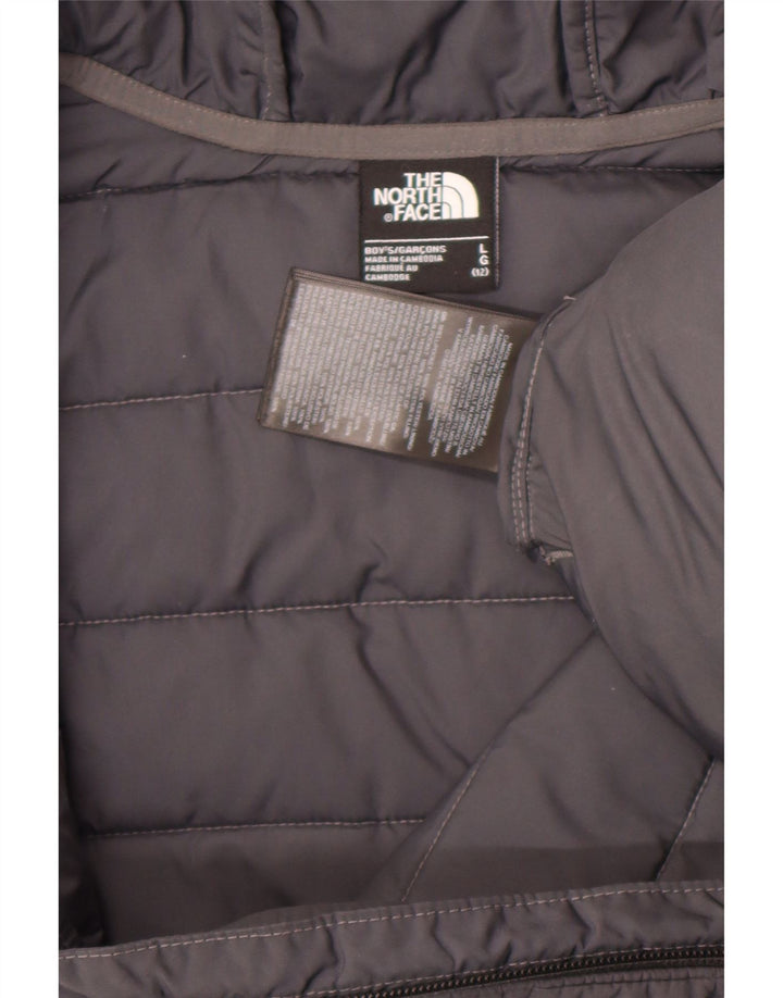 Wyściełana kurtka chłopięca z kapturem The North Face na 11-12 lat, duża, szara, z poliestru