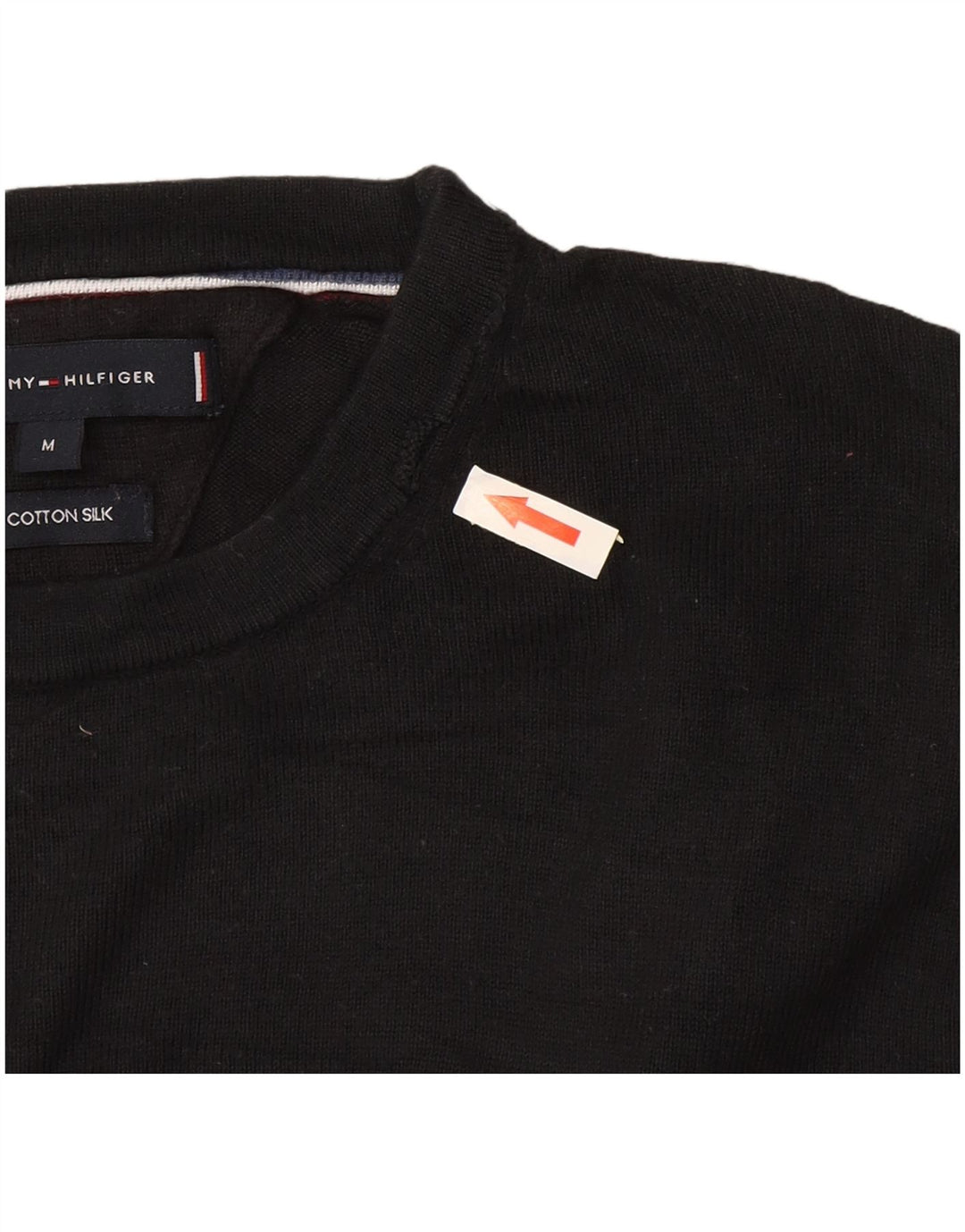 Męski sweter z okrągłym dekoltem Tommy Hilfiger, średniej wielkości, czarny, bawełniany