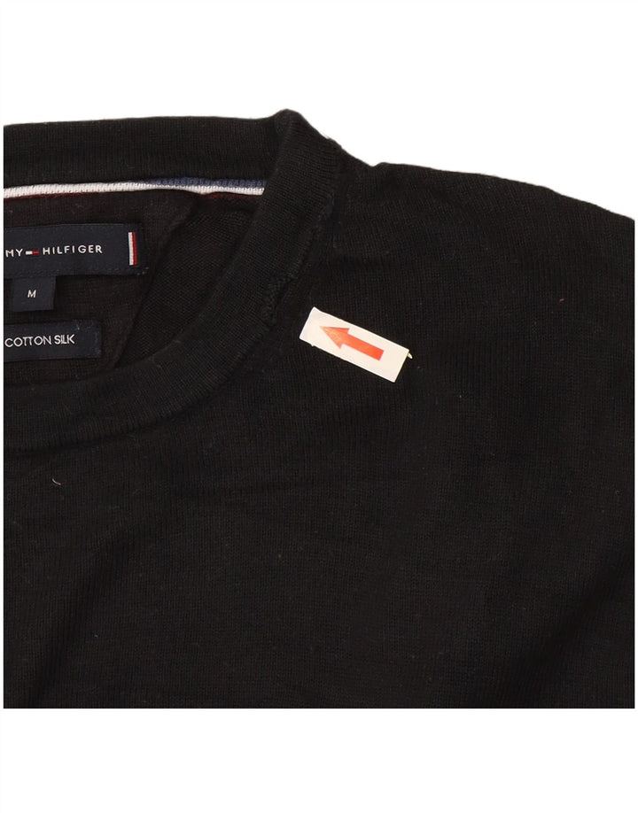Męski sweter z okrągłym dekoltem Tommy Hilfiger, średniej wielkości, czarny, bawełniany