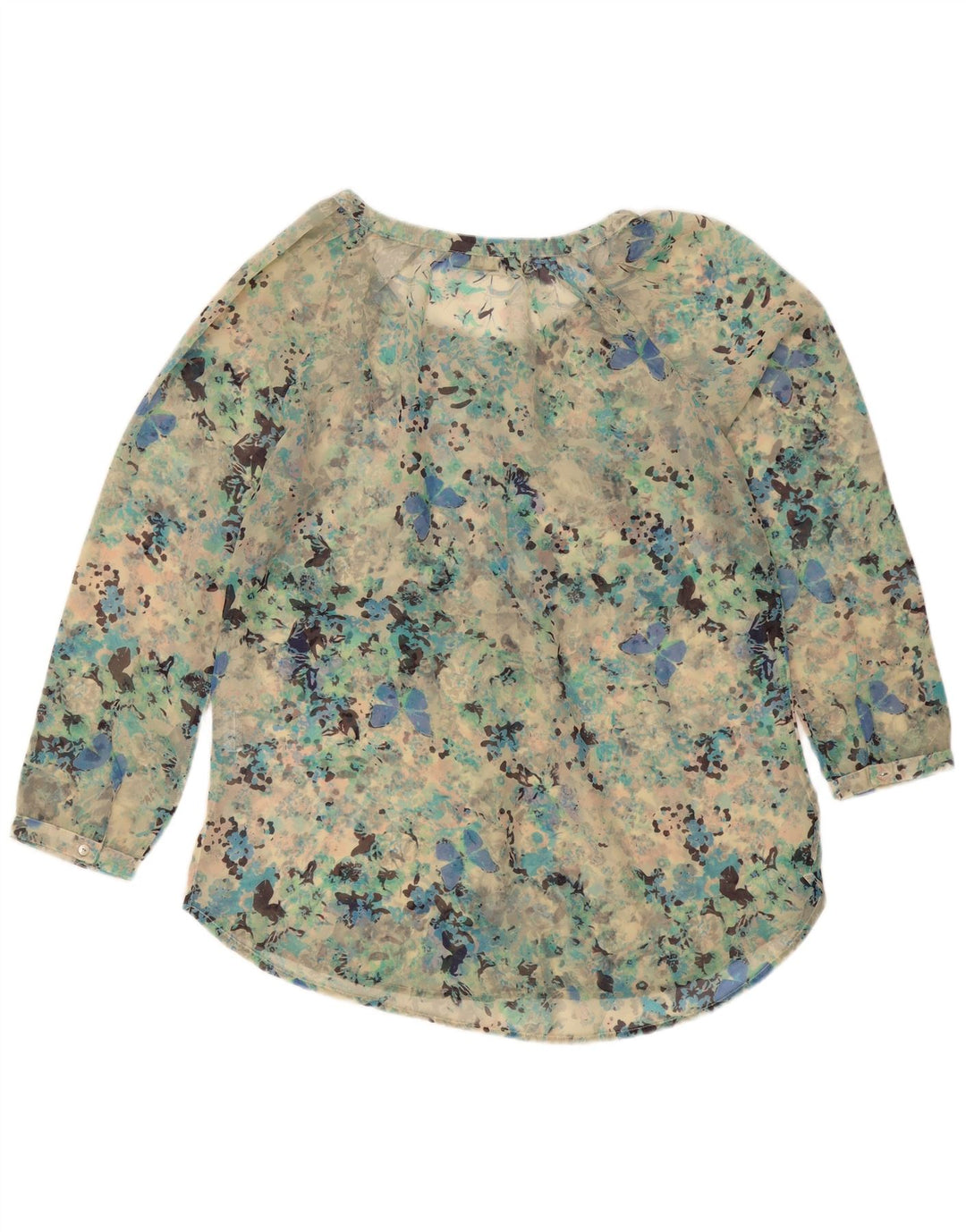 Bluzka damska Vintage Top UK 18 XL Turkusowa w cętki