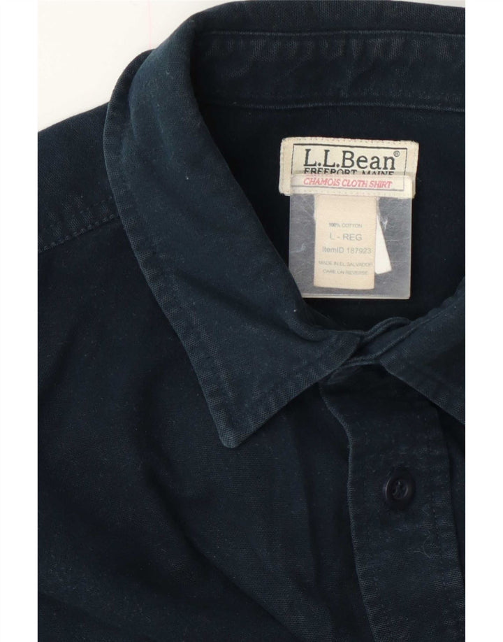 Męska koszula o regularnym kroju L.L.Bean, duża, granatowa, bawełniana
