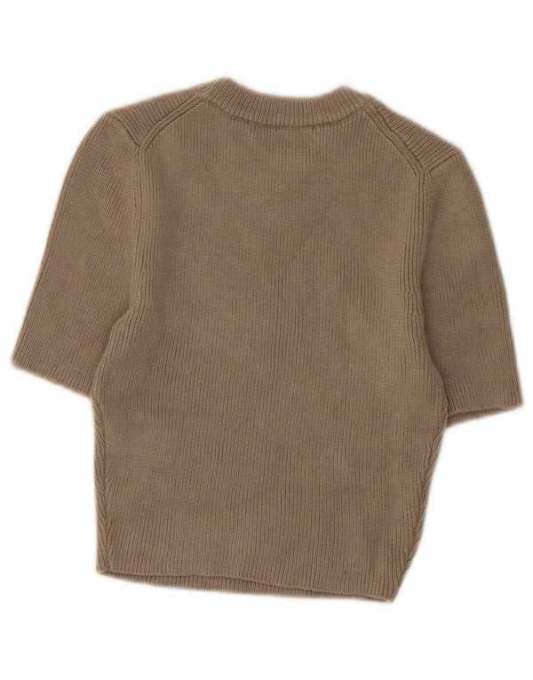 Damski sweter Zara Crop z krótkim rękawem i dekoltem w łódkę UK 8 Small Grey