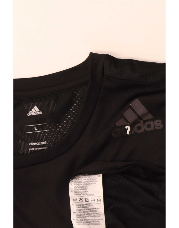 Adidas Męski T-shirt Climacool Top Duży Czarny Poliester