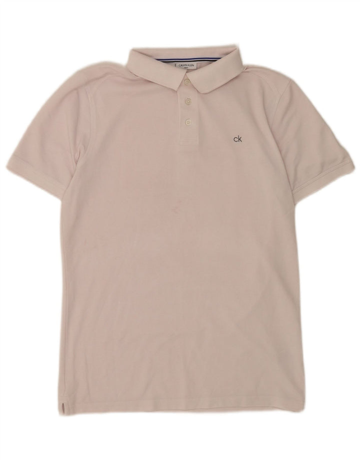 Męska koszulka polo Calvin Klein, mała, różowa, bawełniana