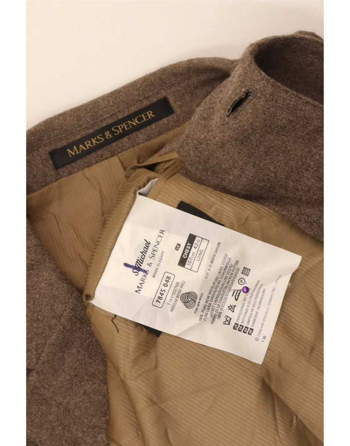 Marks & Spencer Męska marynarka zapinana na 3 guziki UK 42, duża, brązowa, nowa wełna