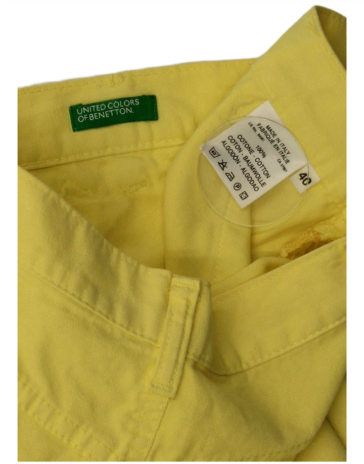 Spódnica mini damska Benetton IT 40 Small W26 Żółta bawełna