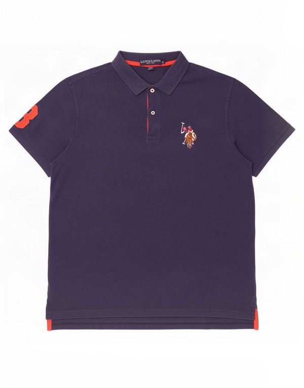 US Polo Assn. Męska graficzna koszulka polo XL, granatowa, bawełniana