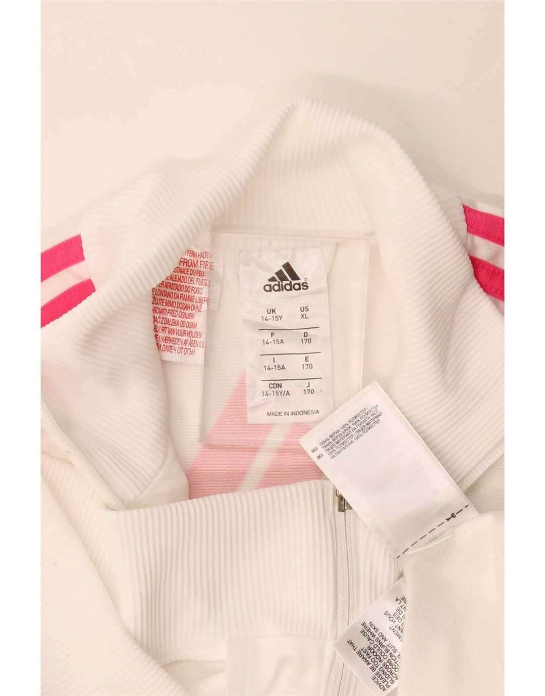 Kurtka dziewczęca Adidas Dresowa Top 14-15 Lat Off White Poliester