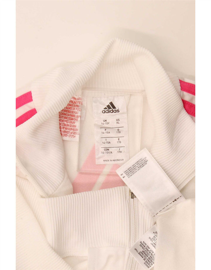 Kurtka dziewczęca Adidas Dresowa Top 14-15 Lat Off White Poliester