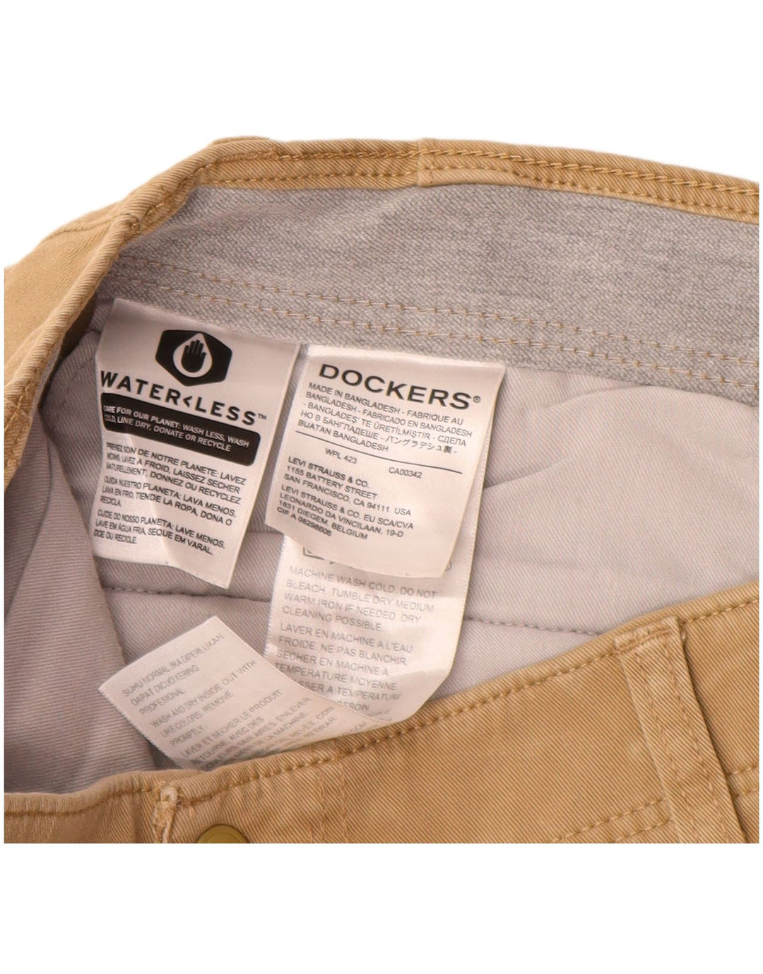 Spodnie męskie DOCKERS Slim Chino W36 L32 Beżowa bawełna