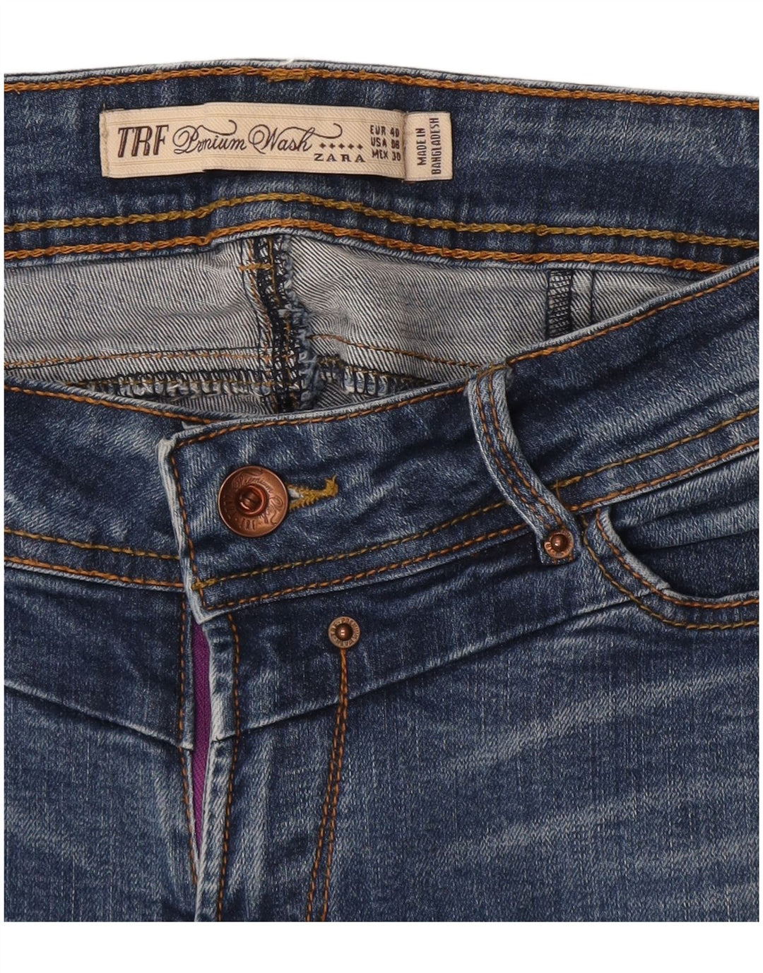 Damskie jeansy Zara Trafaluc Slim EU 40 Medium W30 L30 Niebieskie