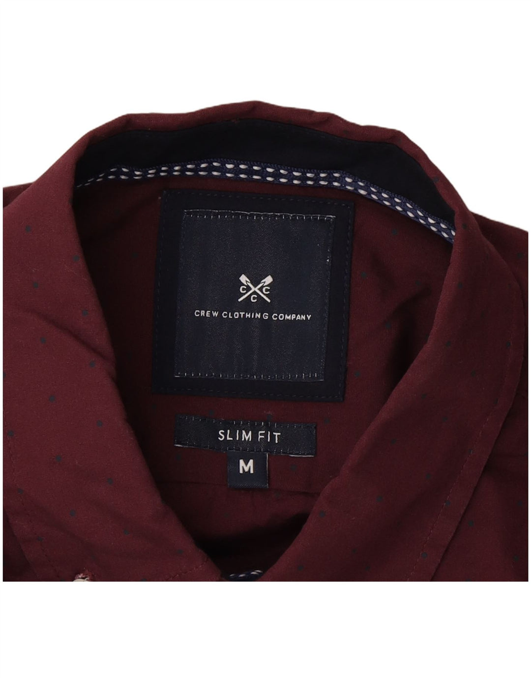 Crew Clothing Męska koszula o dopasowanym kroju, w kolorze średniego burgunda, w cętki